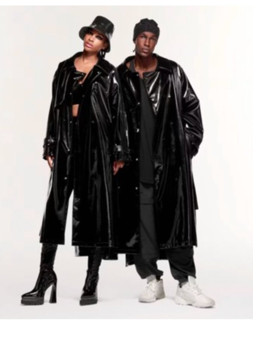 Ivy Park black latex trench - brand new never worn - women's medium oversized